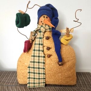 Rustic Handmade Crafted Snowman Winter Holiday Decoration Primitive